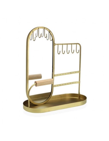Joyero metálico dorado con espejo Oniel