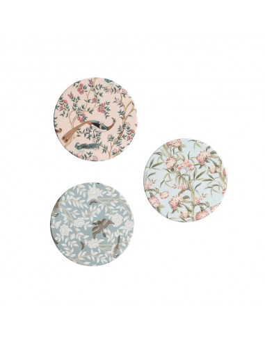 Posavasos redondo floral cerámica Aviara