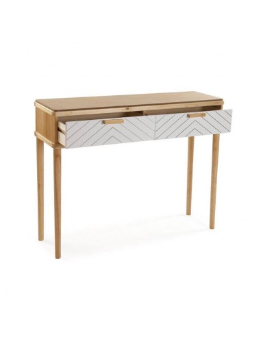 Cosola madera 2 cajones blancos Norvik