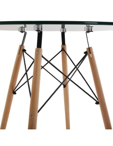 Mesa de comedor redonda cristal Noriel