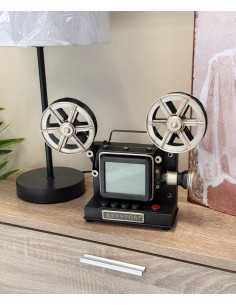 Reloj proyector metal negro...