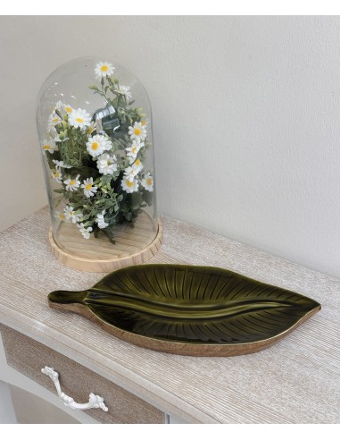 Bandeja decorativa hoja verde Amila