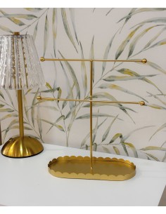 Soporte joyero dorado base...