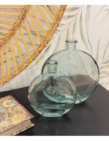 Set 2 jarrones cristal azul Breis