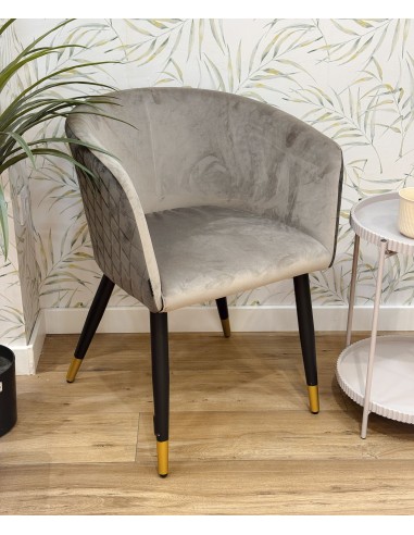 Silla terciopelo patas negras Deiben