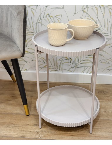 Mesa auxiliar redonda beige Valira