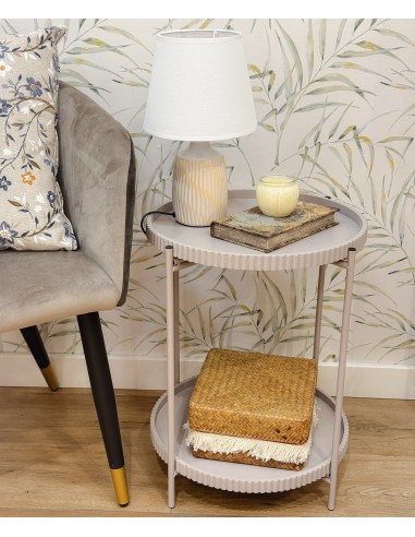 Mesa auxiliar redonda beige Valira