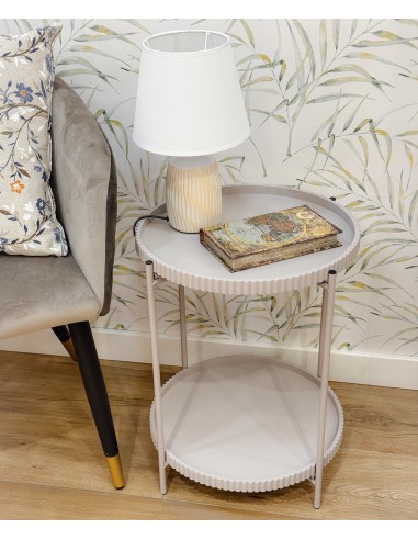Mesa auxiliar redonda beige Valira