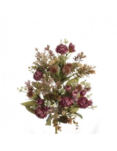 Ramo encarado artifical pompón y hojas
