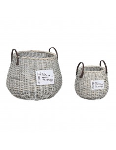 Cesta mimbre envejecido con... 2