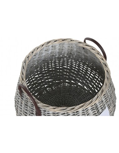 Cesta mimbre envejecido con asas Homy