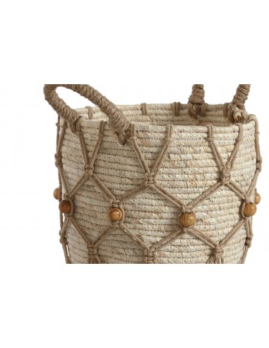 Cesta fibra y cuerda con bolas Tainis