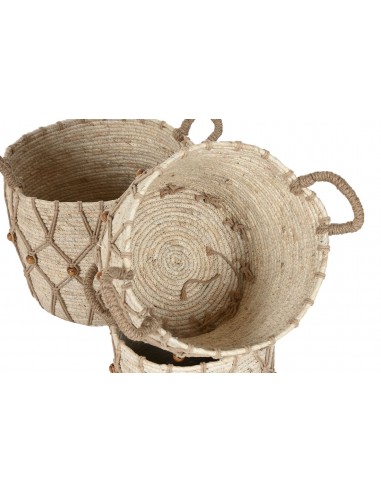 Cesta fibra y cuerda con bolas Tainis