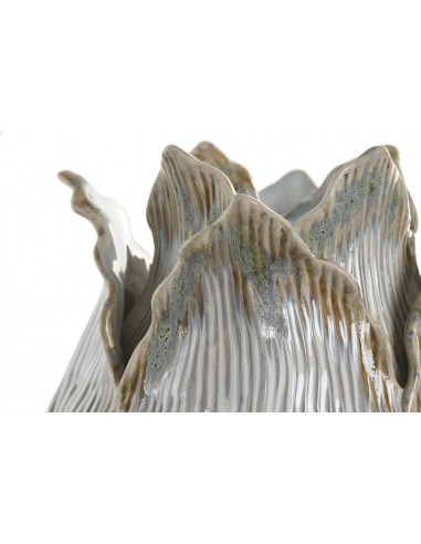 Jarrón cerámica hoja 33cm Merlen