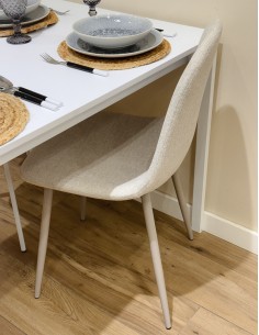 Silla comedor tela beige Veyra
