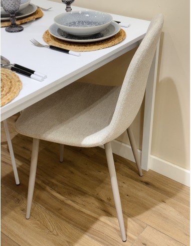 Silla comedor tela beige Veyra
