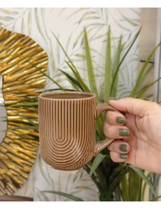 Taza cerámica líneas 300cc...