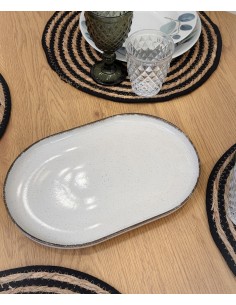 Fuente ovalada beige 30cm...