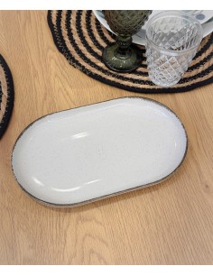Fuente ovalada beige 25cm...