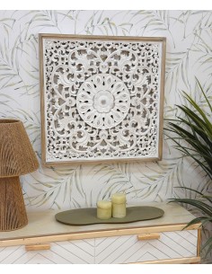 Panel talla madera cuadrado...
