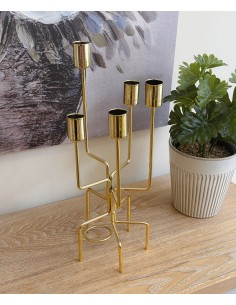 Candelabro metal dorado Lumir