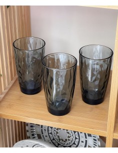 Set 3 vasos vidrio azul