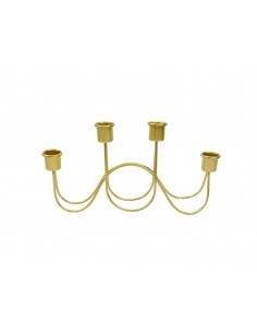 Candelabro metal dorado