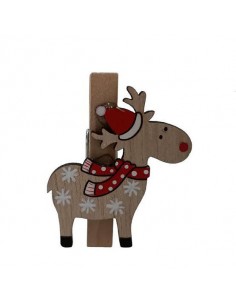 Set 6 pinzas madera Reno