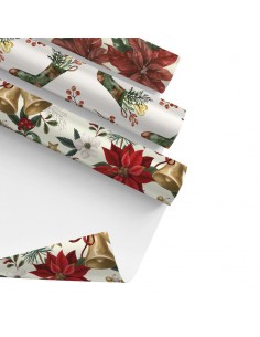 Papel de regalo floral Navidad