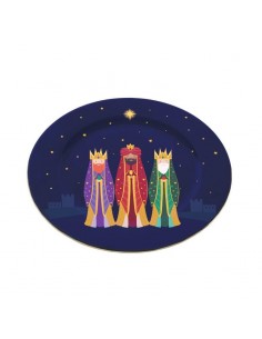 Bajo plato Navidad azul...