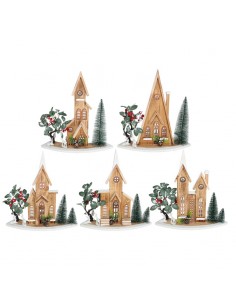 Casa de madera navideña con... 2