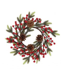 Corona navideña bayas y...