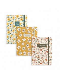 Libreta con goma flores...