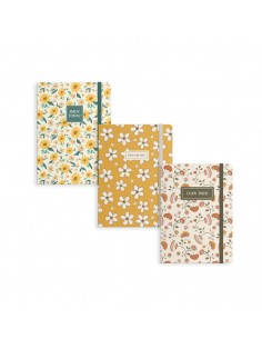 Libreta con goma flores...