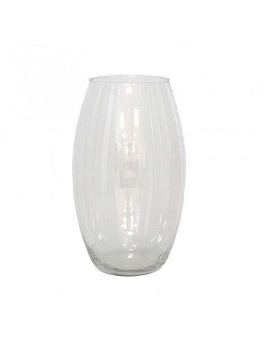 Jarrón florero cristal abombado 30cm Jarrón florero cristal abombado 30cm