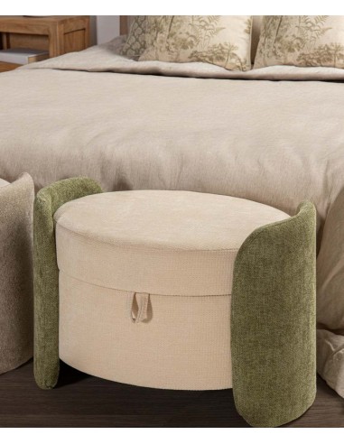 Banqueta con almacenaje beige y verde... Banqueta con almacenaje beige y verde...