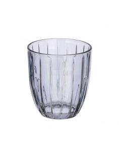 Vaso cristal azul rayas...
