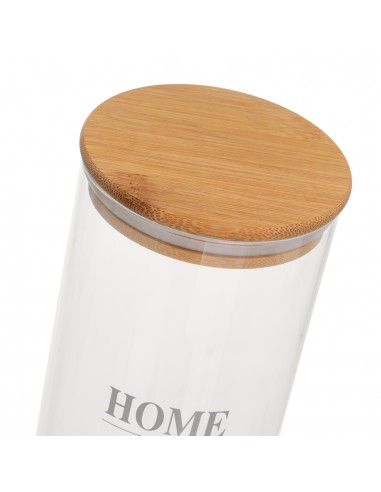 Tarro borosilicato redondo tapa bambú... Tarro borosilicato redondo tapa bambú...