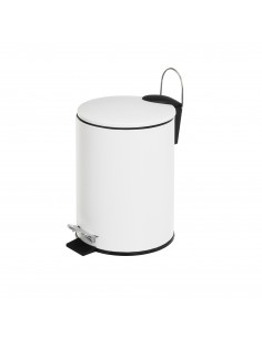 Papelera baño 5L metal blanco