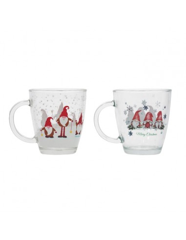 Taza cristal 350ml Gnomos navideños Taza cristal 350ml Gnomos navideños
