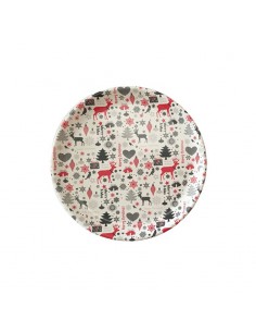 Bajo plato navideño 32cm Snow