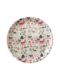 Bajo plato navideño 34cm Snow