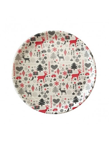 Bajo plato navideño 34cm Snow Bajo plato navideño 34cm Snow