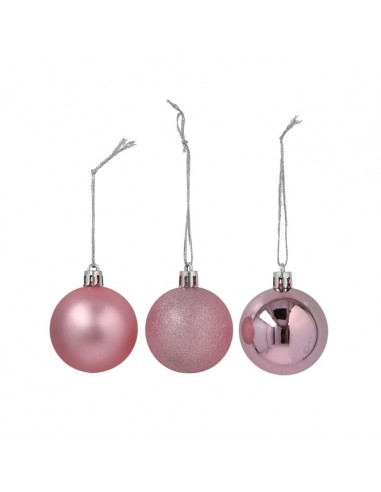 Set 30 bolas rosa 6cm árbol de Navidad