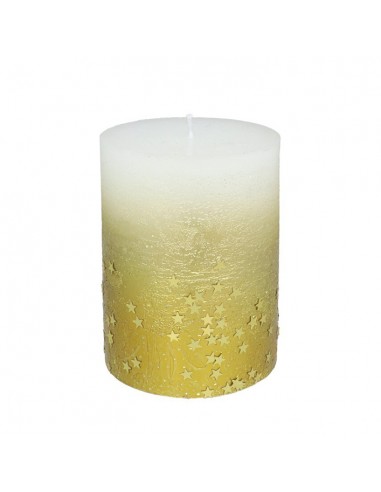 Vela blanca y estrellas doradas Navidad Vela blanca y estrellas doradas Navidad