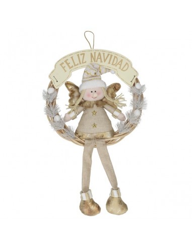 Corona con muñeco Feliz Navidad Corona con muñeco Feliz Navidad