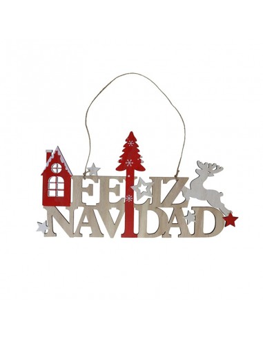 Colgante cartel madera Feliz Navidad Colgante cartel madera Feliz Navidad