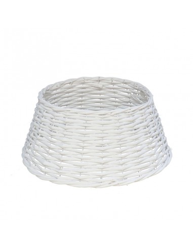 Pie árbol Navidad mimbre blanco 38cm