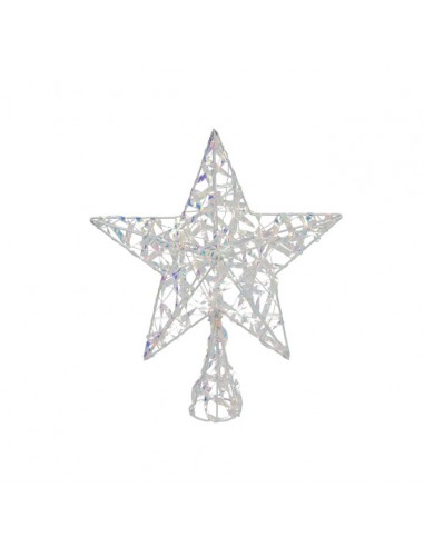 Estrella punta árbol iridiscente con... Estrella punta árbol iridiscente con...