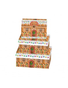 Set 3 cajas cartón casa...
